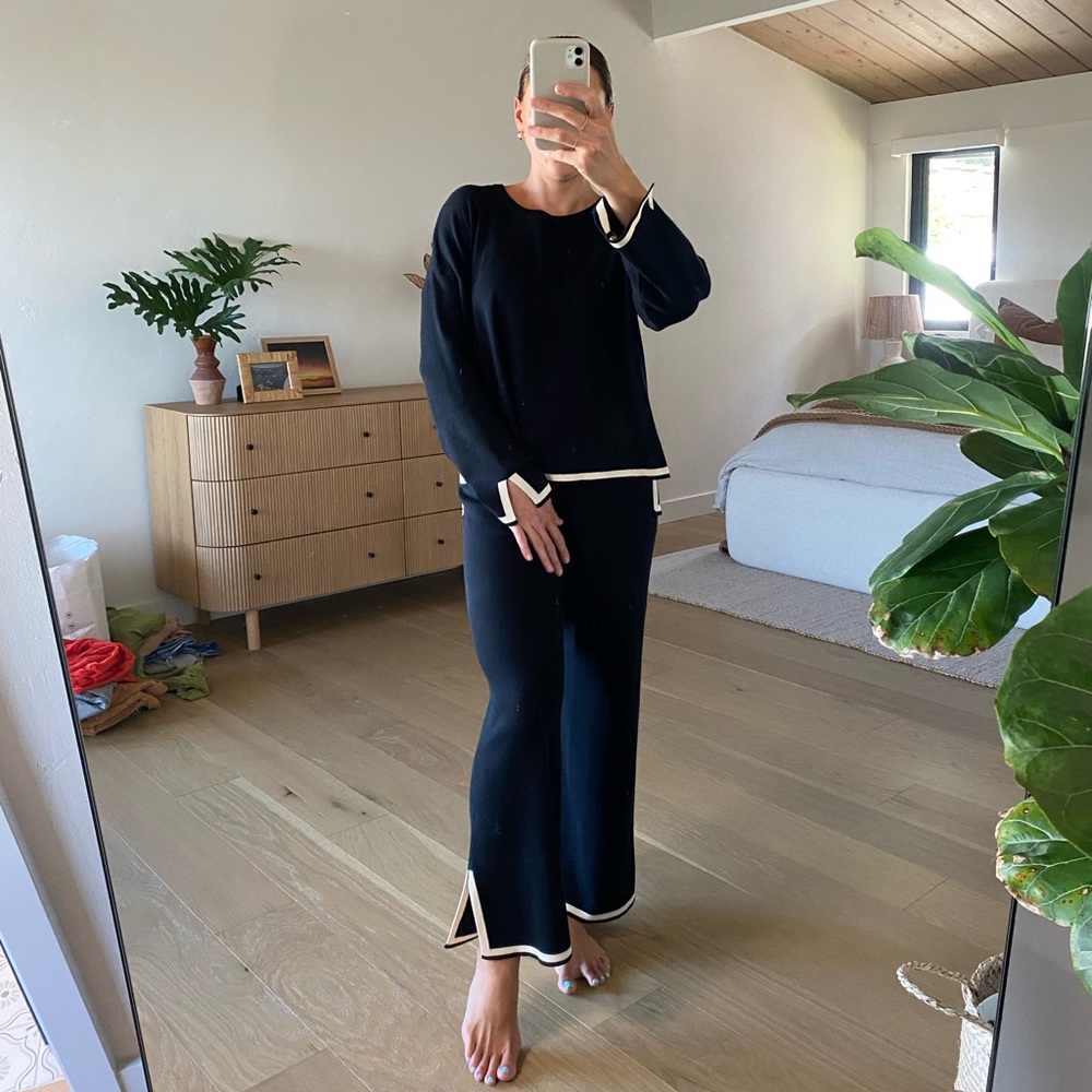 Two piece black sweater set size medium